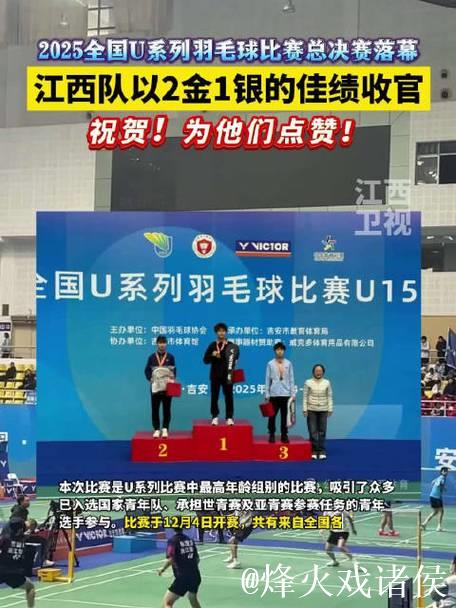 0:00:06 江西队勇夺2025全国U系列羽毛球总决赛2金1银! 0:00:06 江西队勇夺2025全国U系列羽毛球总决赛2金1银!